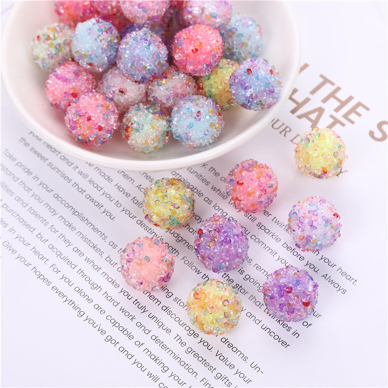 Confetti Bubblegum Beads 16mm Sweet Style Pastel Resin 10pcs
