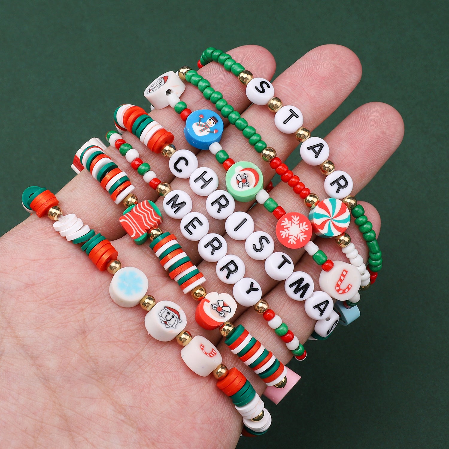 Christmas Heishi Clay Beads 6mm Festive Mixed Colors 1box 940pcs 3