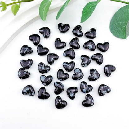 Spray Painted Butterfly Heart Star Acrylic Beads Black and White 100pcs 7