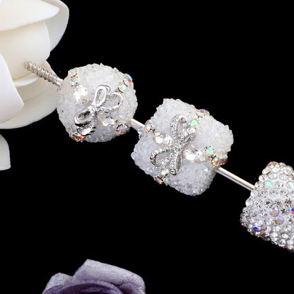 Square Rhinestone Beads 18mm 19mm Imitation Granulated Sugar Gift Box 2pcs 10