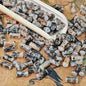 Painted Bamboo Tube Glass Beads 6X12mm Marbled Earth Tone 50pcs 19