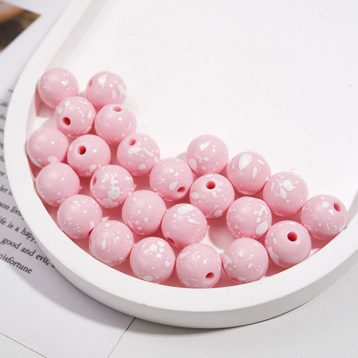 Colorful Speckled Acrylic Beads 12mm Round Mixed Colors 200pcs 7