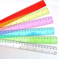 Transparent Plastic Dual Scale Rulers 30cm Colorful 2pcs