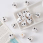 Acrylic Square Beads 14mm Black and White Tone 10pcs 3