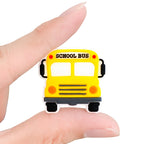 Silicone Focal Beads School Bus School Bus Text 20pcs 3