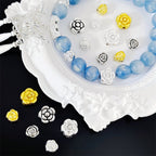 Rose Flat Metal Beads 6mm 9mm Vintage Alloy 100pcs