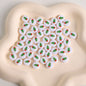 Christmas Theme Flat Acrylic Beads 5x10mm Santa Gift Printed 100pcs 16