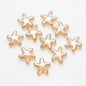 Electroplated Starfish Glass Beads 13-14mm Transparent 30pcs 12