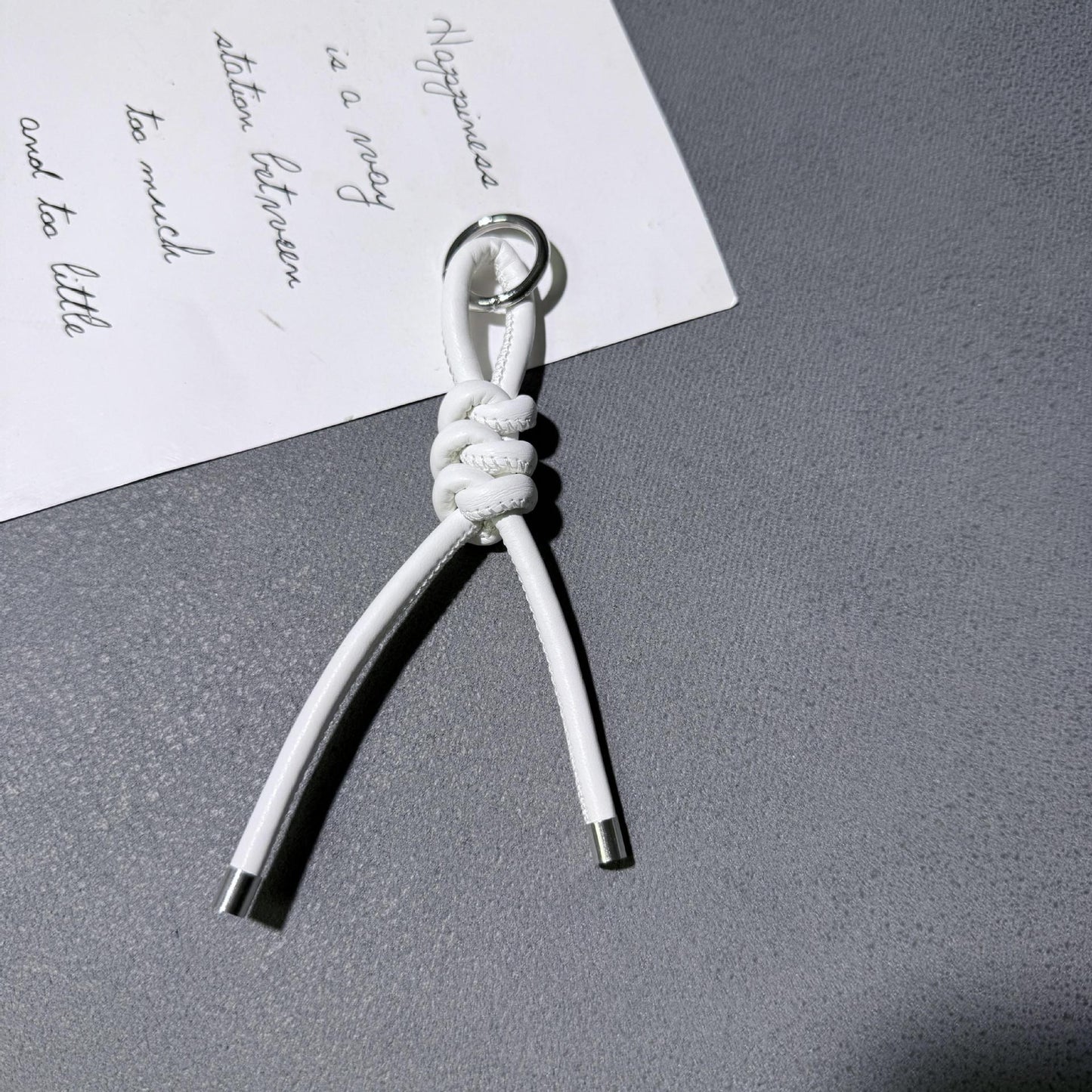 Braided PU Leather Keychain Knot Design Colorful 15cm 3pcs 22