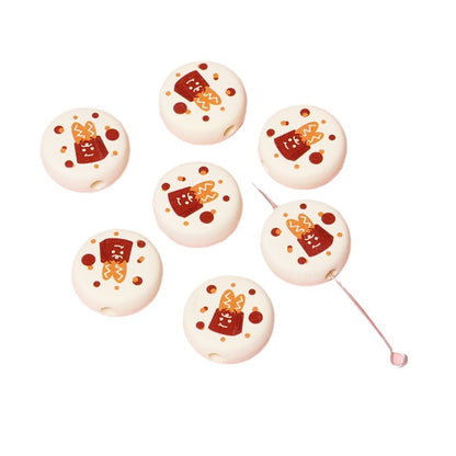 Dessert Acrylic Flat Beads 17mm Printed Cute Food Designs 10pcs 4
