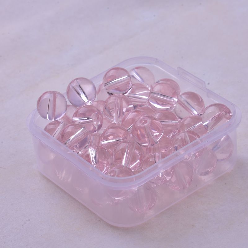 Transparent Round Glass Beads 8mm Glossy Mixed Colors 50pcs 13