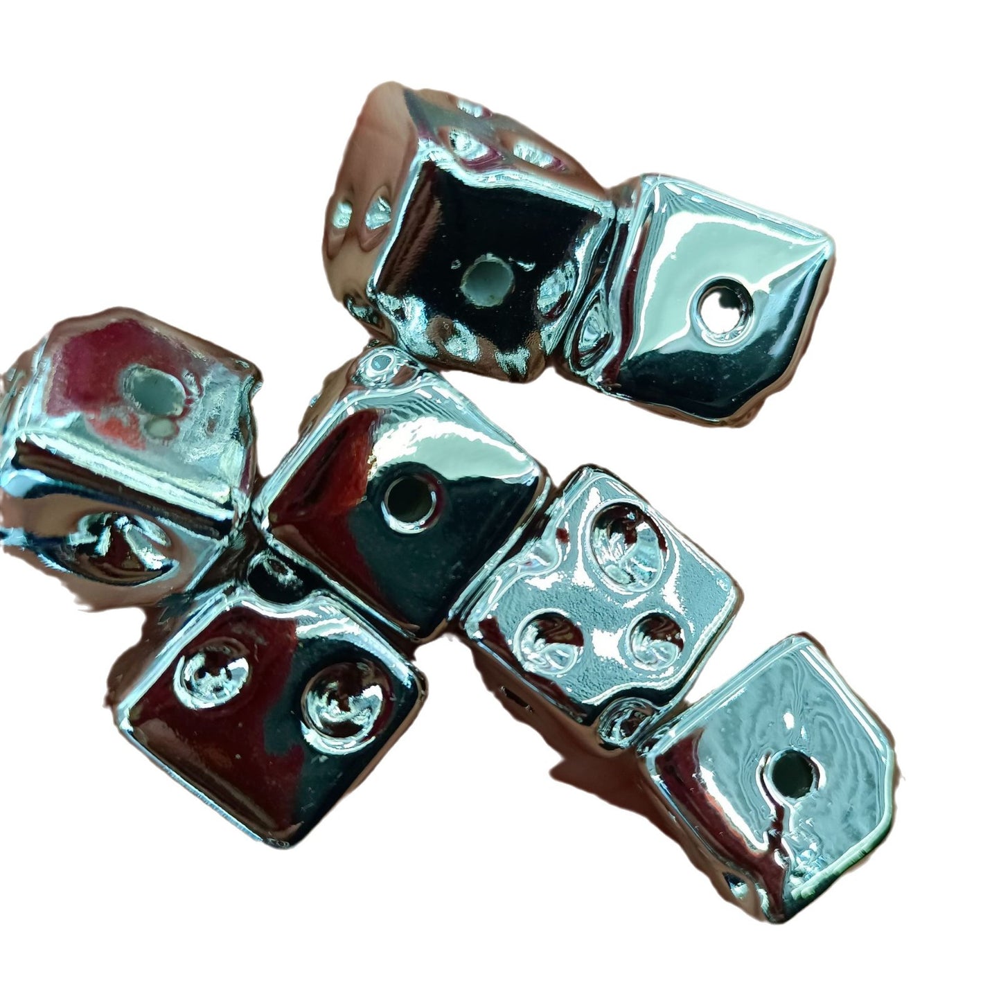 Metallic Cheese Shaped Acrylic Square Beads 14mm 100pcs 5
