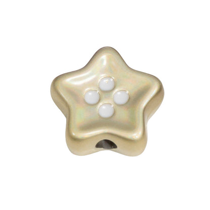 Plating Star and Heart Button Acrylic Beads 11mm Assorted Colors 50pcs 20