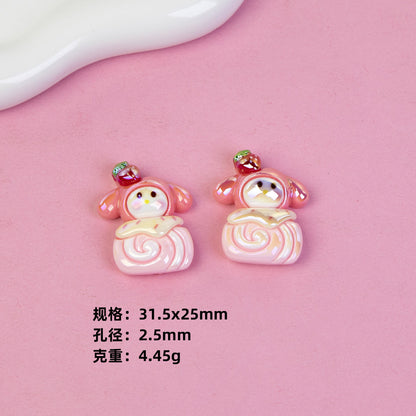 Sanrio Swiss Roll Series Resin Beads Playful Pastel Mixed 10pcs 8