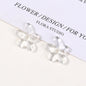 Lampwork Glass Beads Irregular Five Petal Flower Transparent 19mm 3pcs 7