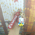 Soft Rubber Halloween Clown Keychain with Orange Hair and Yellow Eyes 6