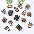 Silicone Focal Beads Cowboy Hat Happy Text Denim 20pcs 3