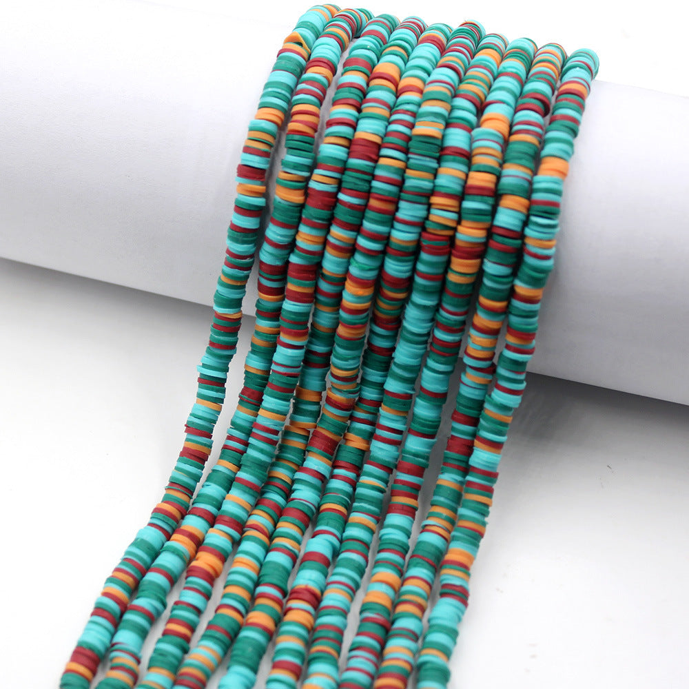 Flat Clay Beads 6mm Colorful Polymer Spacer Disc 10strands 27