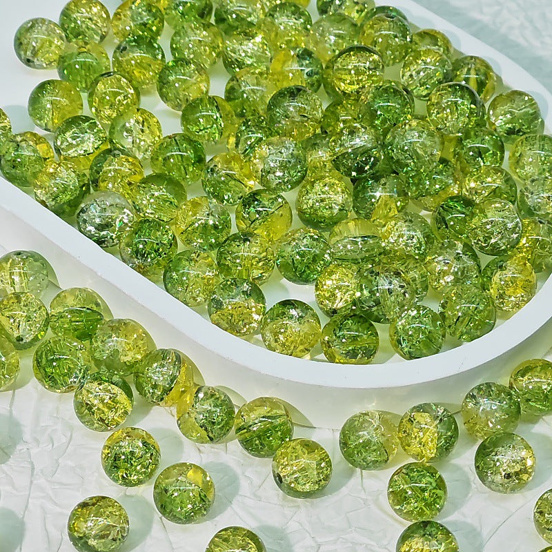 Crackle Glass Beads Round 10mm Transparent Mixed Colors 50pcs 27