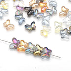 Butterfly Plated Transparent Glass Beads 10x14mm 20pcs 3