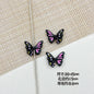 Flower Butterfly Metal Beads 16-20mm Baking Painted Glossy Finish 10pcs 21