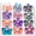 Plating Irregular Flower Acrylic Beads 26mm Transparent Pastel 100pcs