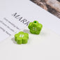 Painted Flower Button Acrylic Beads 12mm Glossy Pastel 50pcs 5