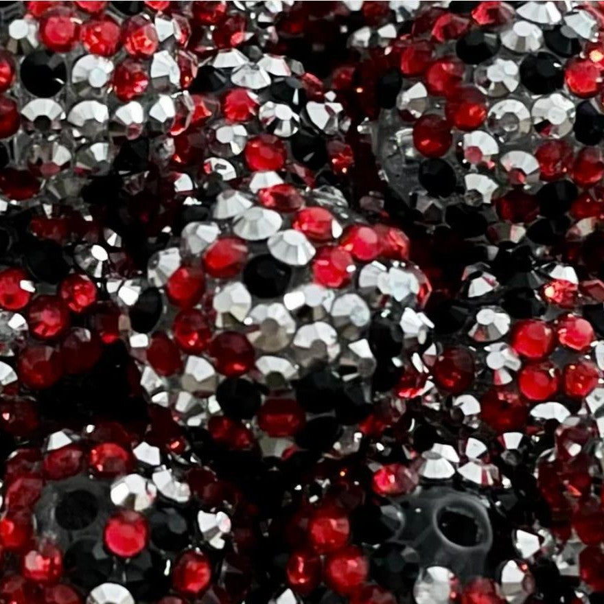 Rhinestone Bubblegum Beads 10-22mm Silver Black Red Confetti 5pcs 2