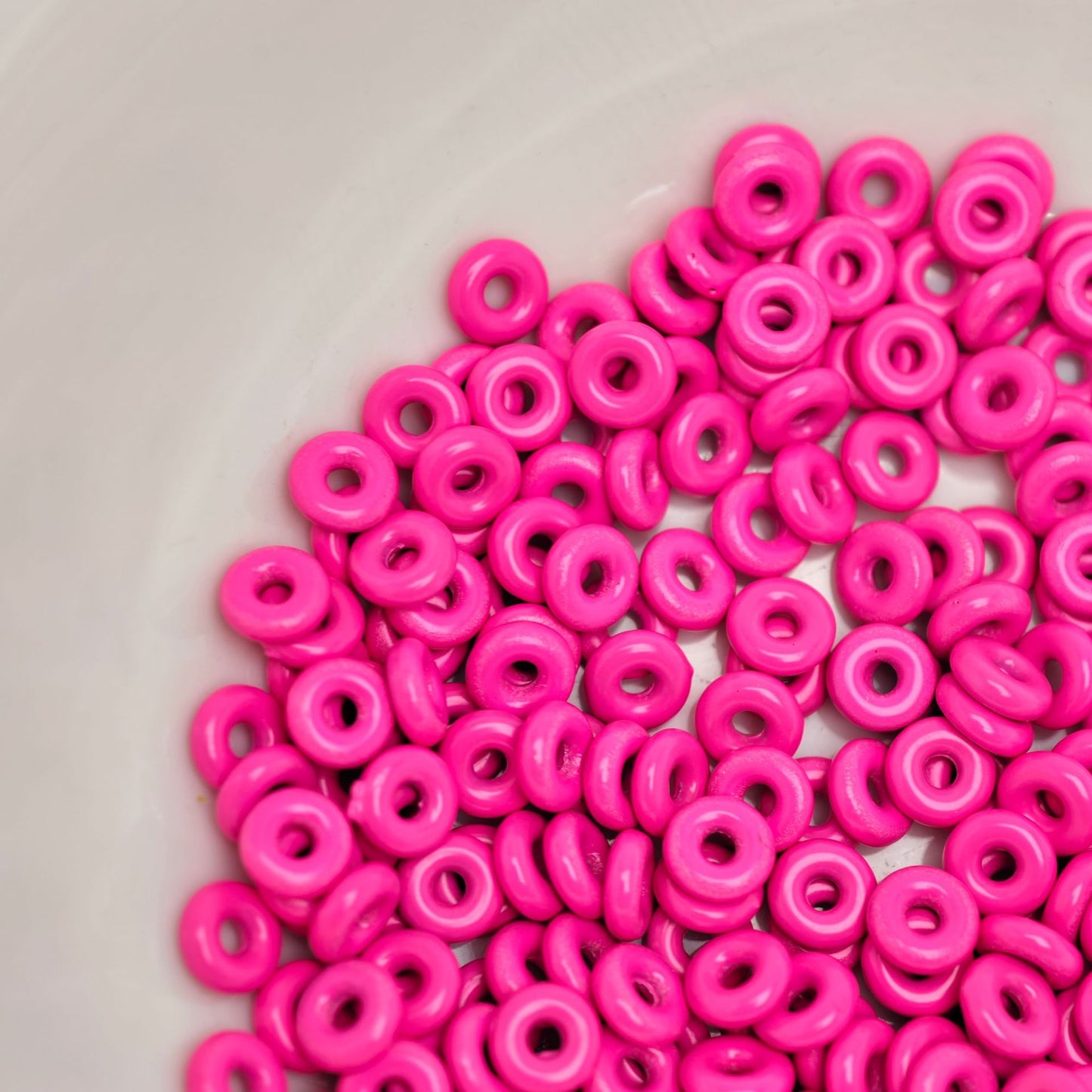 Alloy Donut Spacer Beads 5mm Baking Painted Solid Color 30pcs 20