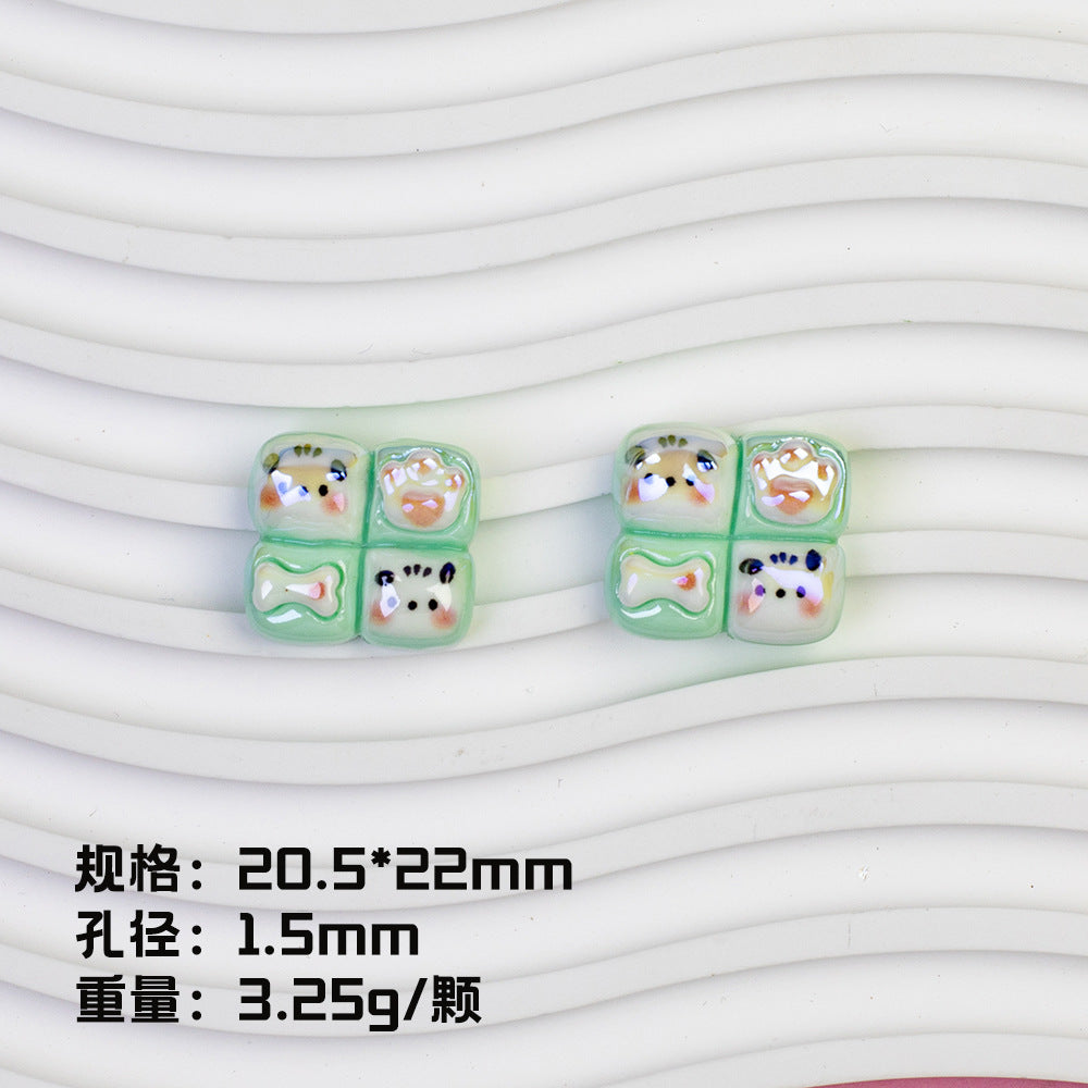 Sanrio Series 4-Roll Bread Resin Beads Glossy Pastel 20pcs 10