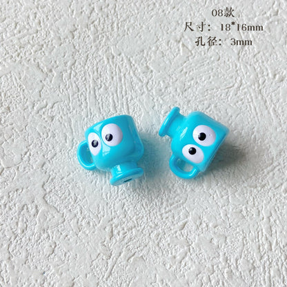 Personification Cup Acrylic Beads 18mm Enamel Glossy 6pcs 10