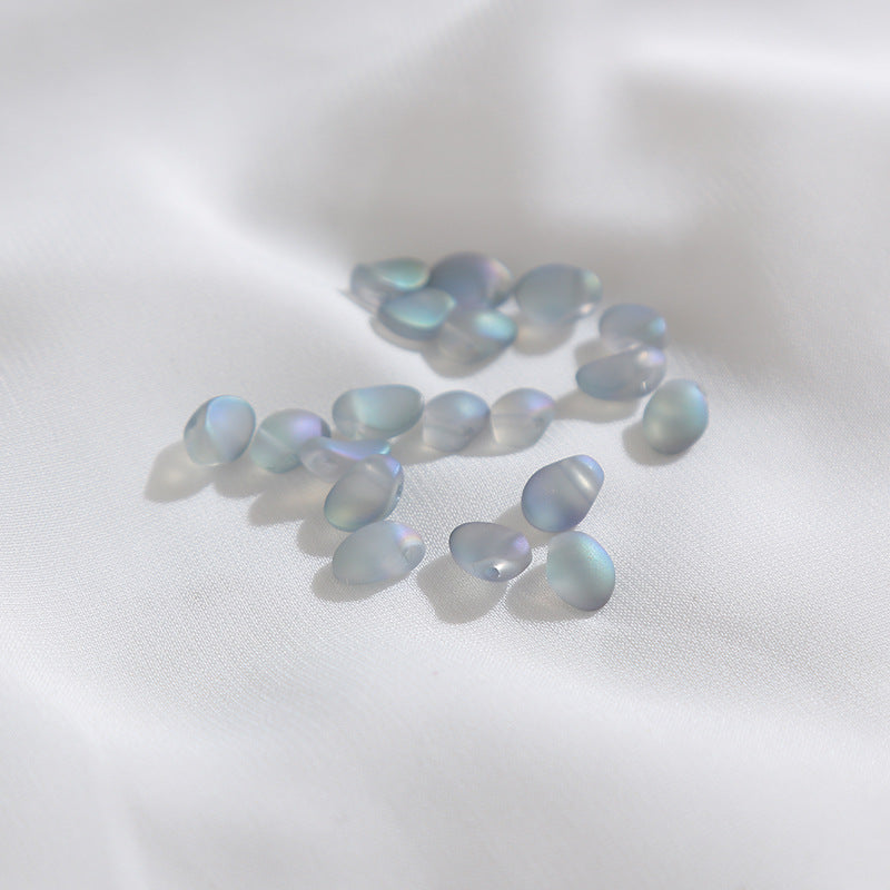 Transparent Czech Glass Petal Beads 6x8mm Soft Pastel Iridescent 100pcs 10