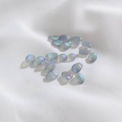 Transparent Czech Glass Petal Beads 6x8mm Soft Pastel Iridescent 100pcs 10