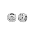 Stainless Steel Patterned Metal Beads 6mm Reticulate Twill Stripes 100pcs 4