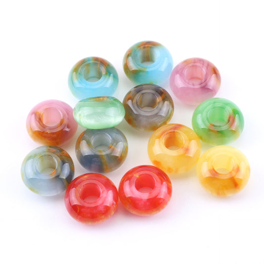 Resin Spacer Beads 14mm Antique Gild Texture 100pcs