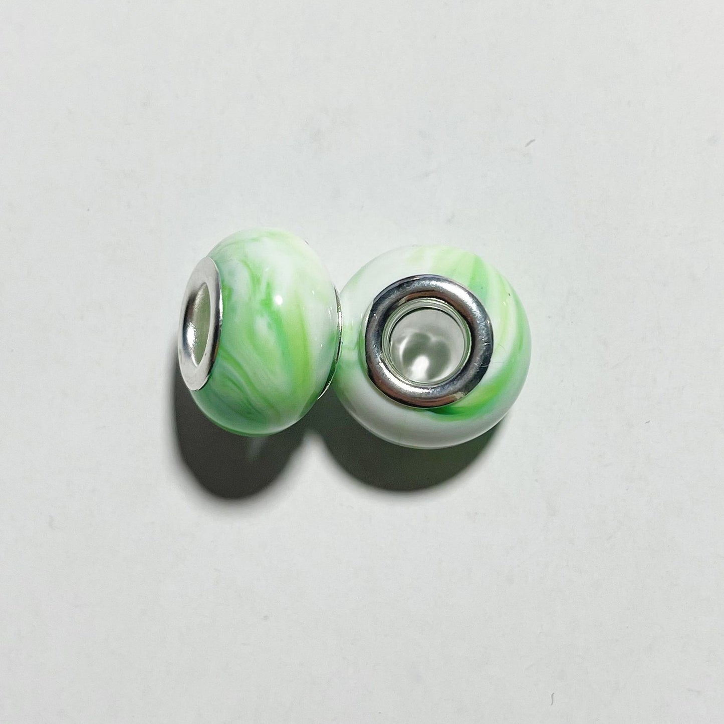 Acrylic Round Spacer Beads 14mm Ink Imitation Ceramic Large Hole 50pcs 16