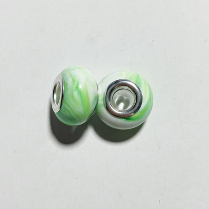 Acrylic Round Spacer Beads 14mm Ink Imitation Ceramic Large Hole 50pcs 16