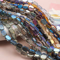 Electroplated Hexagon Glass Beads 10mm Transparent Iridescent 10pcs 6