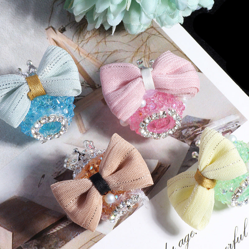 Embellished Bubblegum Beads 23mm Sugar Bow Design 5pcs 3