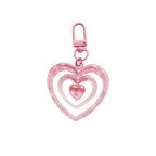 Resin Colored Hollow Heart Keychain Glossy Layered Design 5