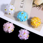 Embellished Bubblegum Beads 18mm Bee and Flower Design 10pcs