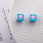 Warm Winter Color Series Heart Acrylic Square Beads 12.5mm 20pcs 8
