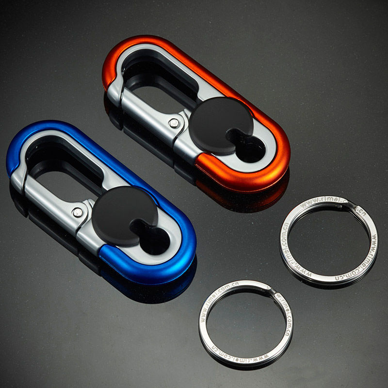 Metal Carabiner Keychain Zinc Alloy Vintage Style Black Blue Orange 2