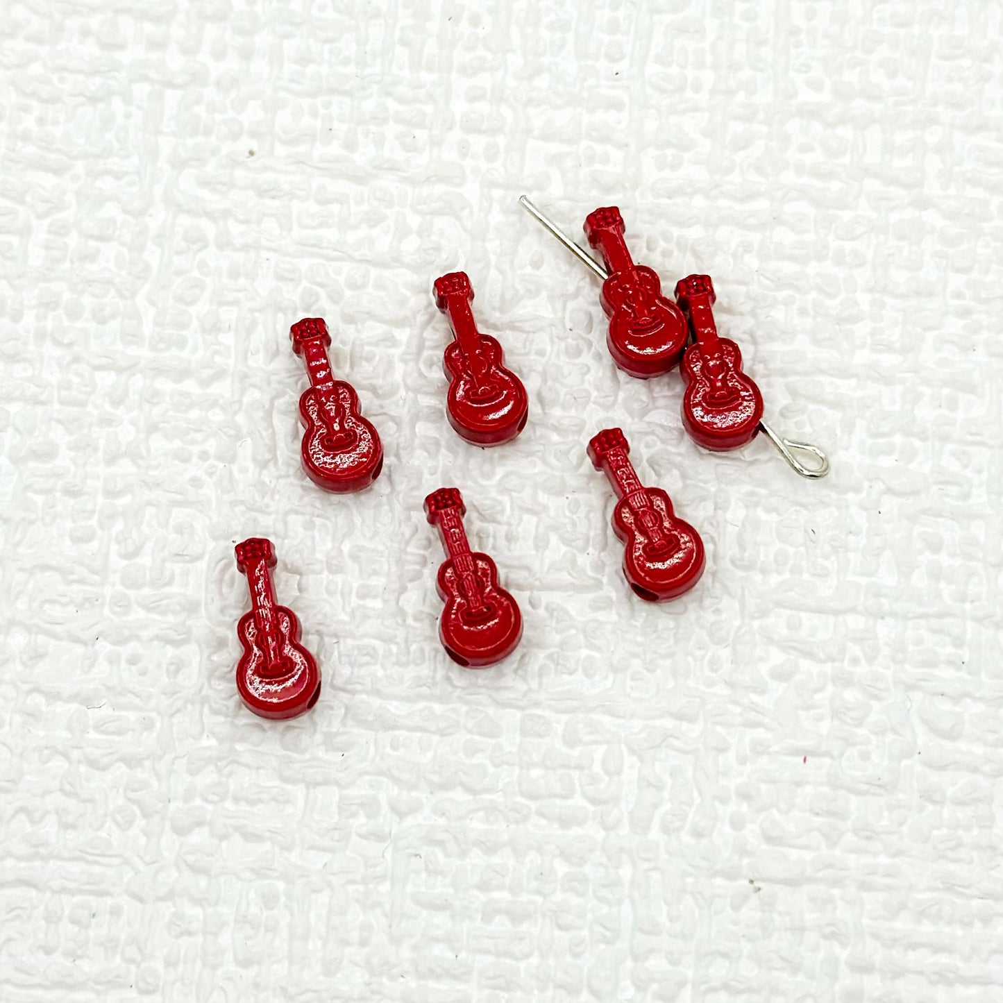 Guitar Metal Beads 12mm Baked Painted Multicolor 20pcs 18