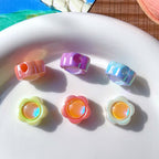 Flower Acrylic Beads 15mm Imitation Opal Encrusted Pastel 10pcs 3