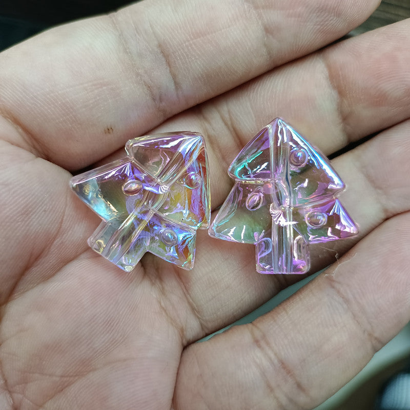 Transparent Christmas Tree Acrylic Beads 25mm UV Plating 100pcs 3