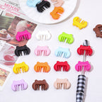 Painted Cat Ear Comb Acrylic Beads 24mm Colorful Glossy 50pcs
