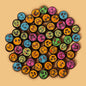Round Clay Beads 9mm Colorful Funny Expression Polymer 100pcs 7