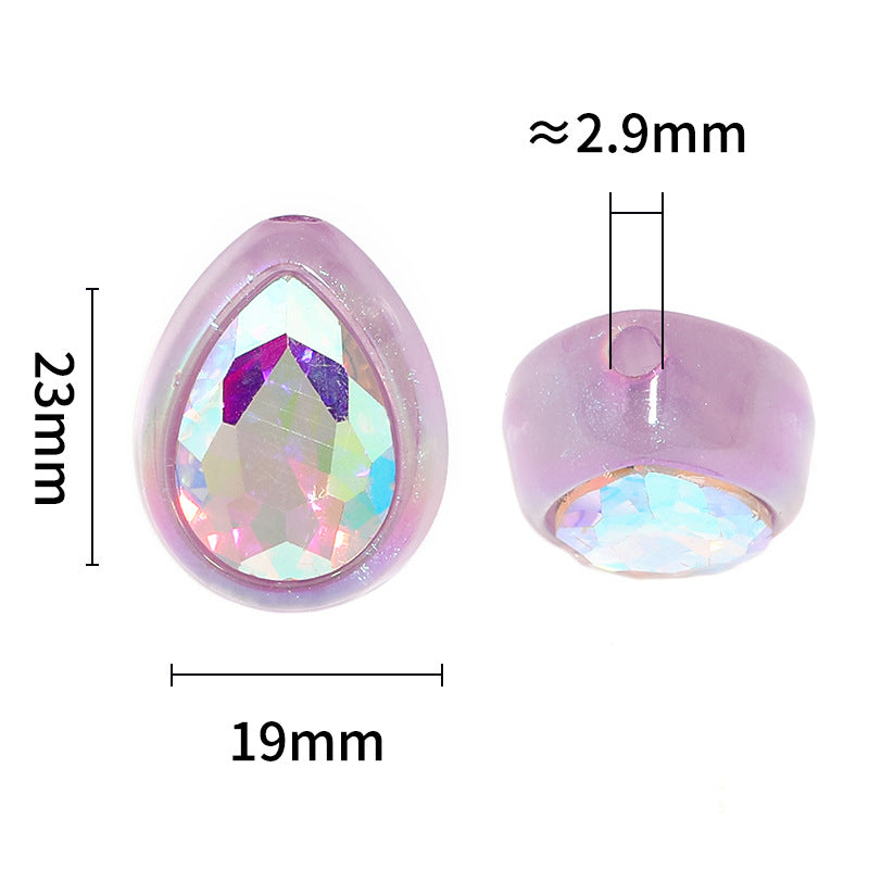Glow Waterdrop Acrylic Beads 23x19mm Glitter Powder Glow In The Dark 25pcs 4