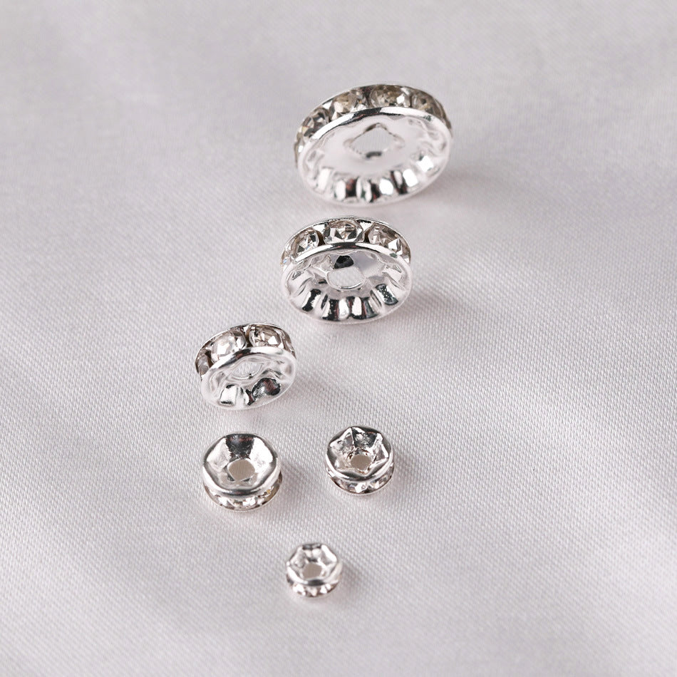 Brass Rhinestone Spacer Beads 4-12mm Sparkling Gold 300pcs 4
